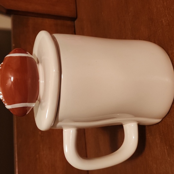 Rae Dunn Cream "Game Day" Mug with Brown Football Lid - Picture 2 of 8